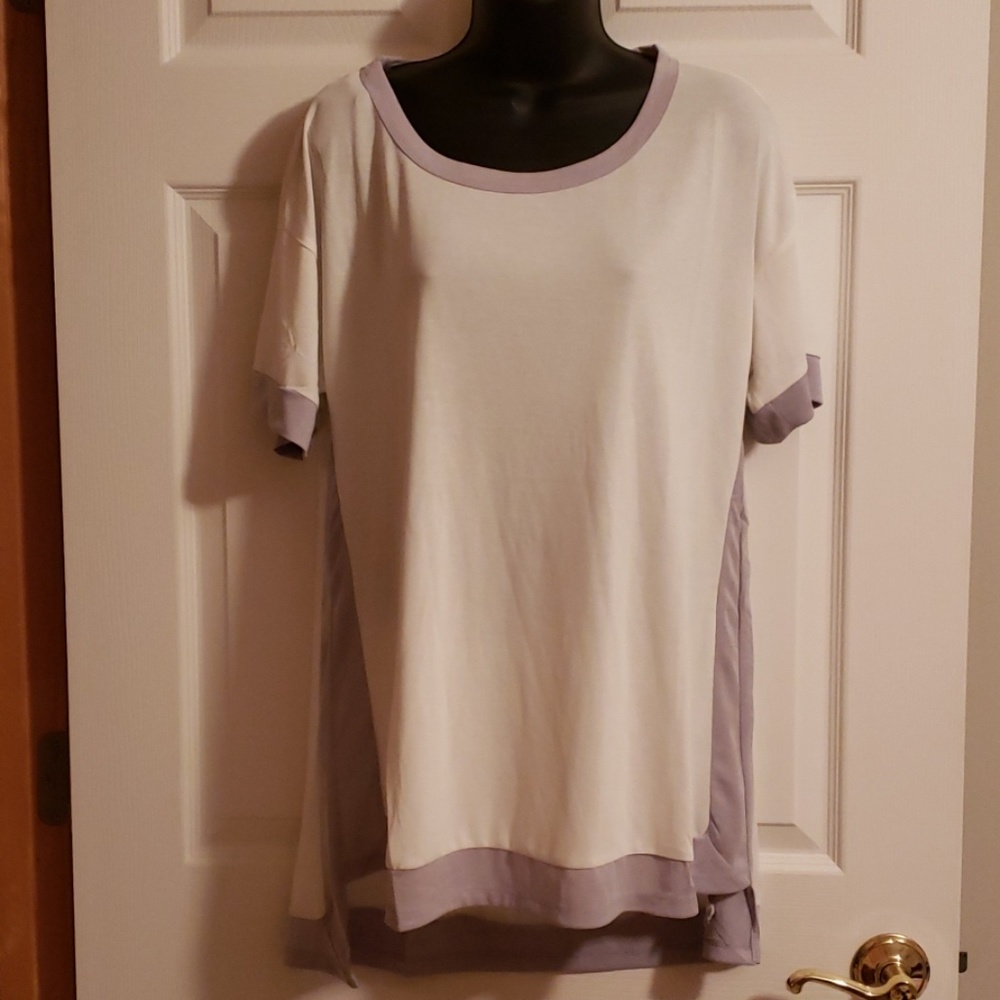 NWOT Cream with gray trimmed tunic